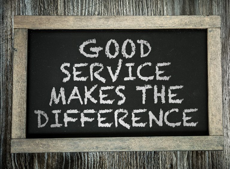 Good,Service,Makes,The,Difference,Written,On,Chalkboard